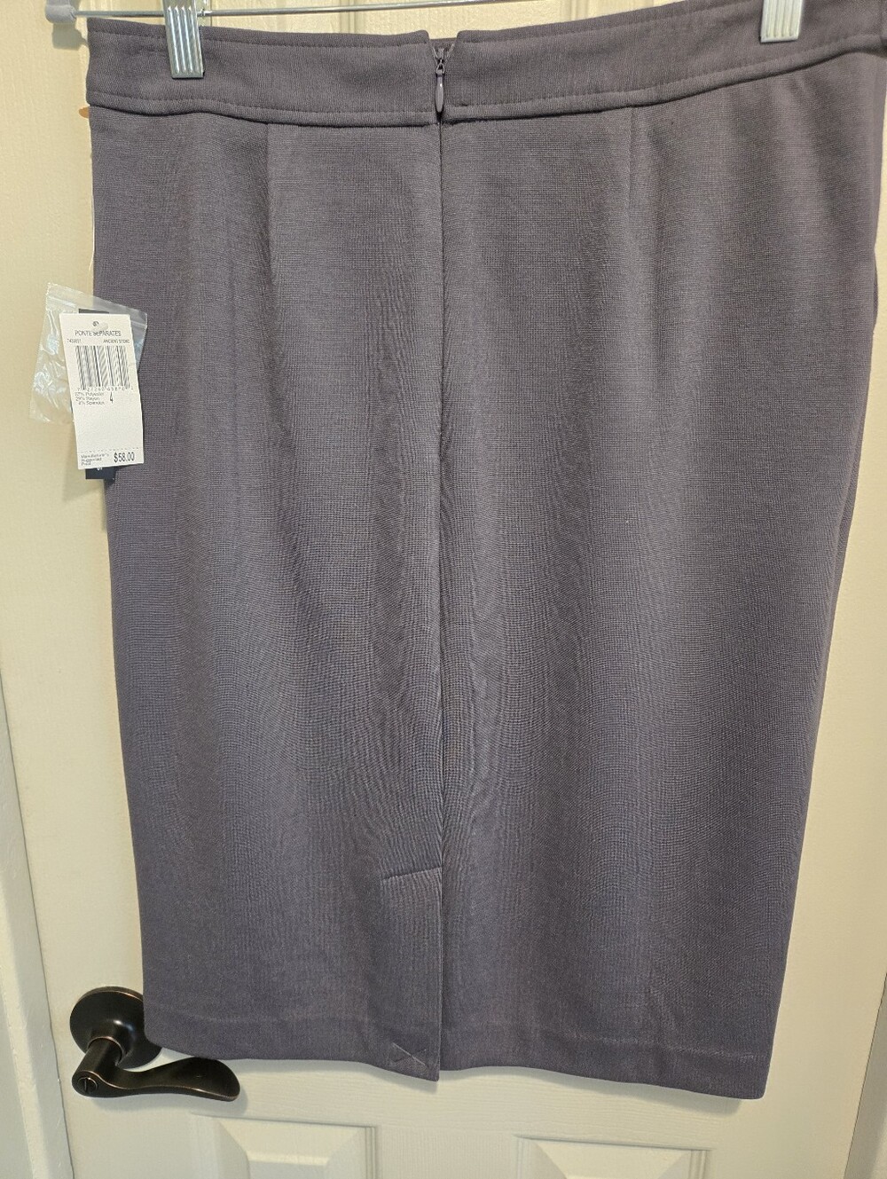 Grace Elements Women's Gray Pleated Knee Length Pencil Skirt W/ Pockets 4 NWT - Picture 4 of 5